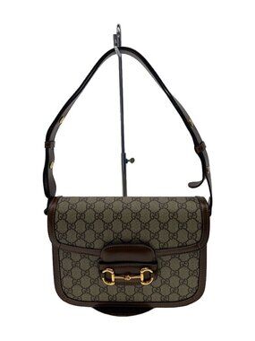 Gucci Horsebit Shoulder Bag Brown All over